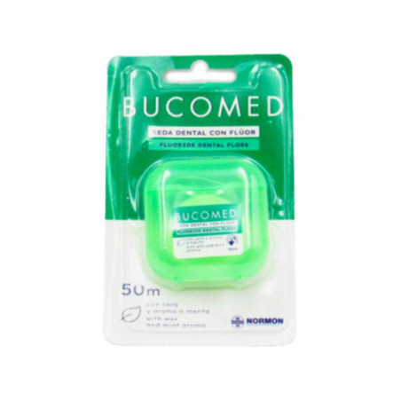 BUCOMED HILO DENTAL CON FLUOR  1 UNIDAD 50 M AROMA MENTA