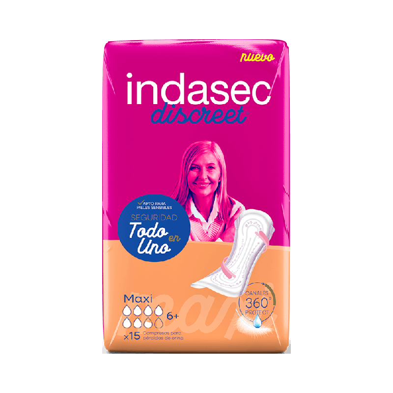 INDASEC Discreet Maxi 15 Unidades | Farmaenvia
