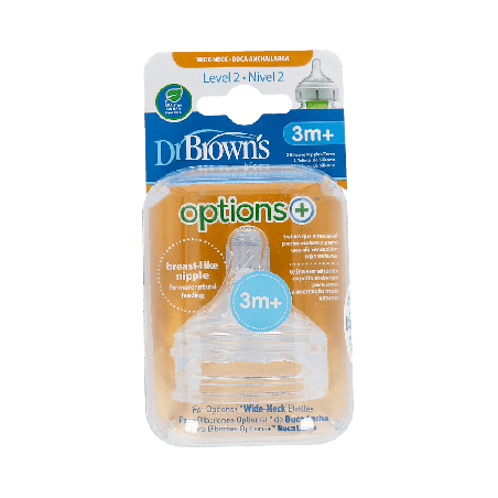 Tetinas Dr. Brown's Boca Ancha Nivel 2 (+3m) x2 | Farmaenvia
