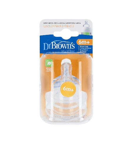 Dr Brown's Tetina Boca Ancha +6M Flujo Rápido | Farmaenvia