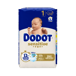 Dodot Sensitive Pañal Talla 1 (2-5 kg) 58 uds | Farmaenvia
