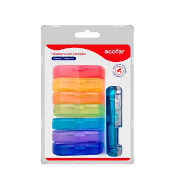 ACOFAR PASTILLERO SEMANAL CON CORTADOR COMPACTO  1 UNIDAD