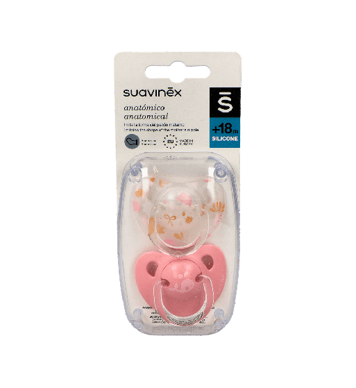Chupete Suavinex Anatómico Silicona +18M 2 Unidades | Farmaenvia