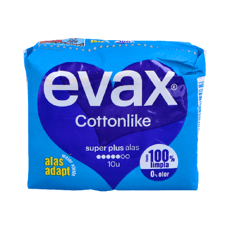 EVAX Cottonlike Super Con Alas 10 Uds | Farmaenvia