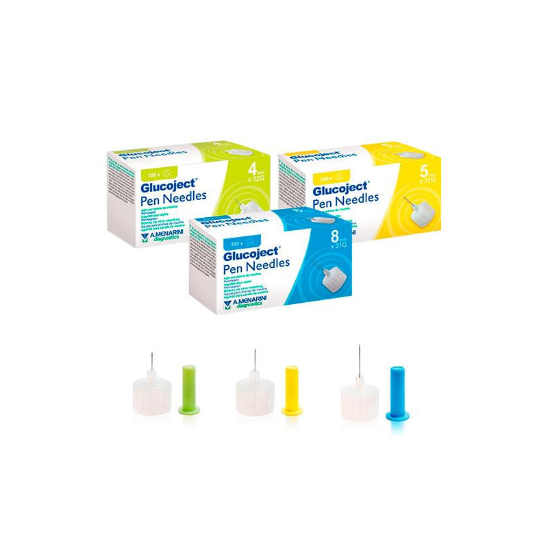 GLUCOJECT PEN NEELDLES 32GX4MM 100 UDS