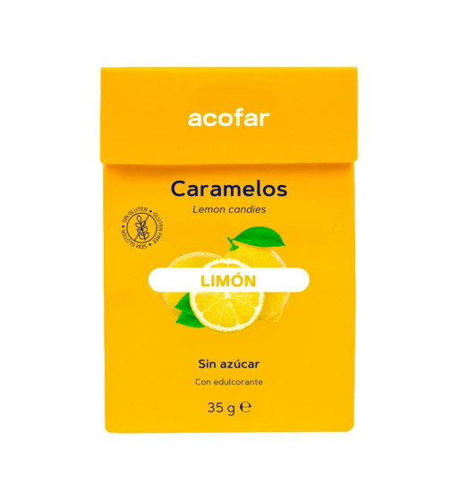ACOFARSWEET CARAMELOS S/ AZUCAR 1 ENVASE 35 g SABOR LIMON