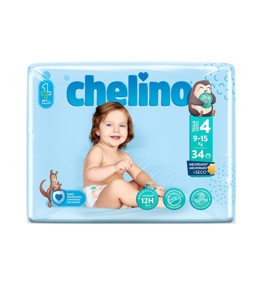 PAÑAL INFANTIL CHELINO TALLA 4 9 - 15 kg 36 PAÑALES