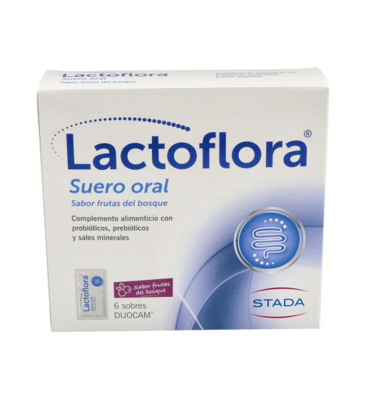 LACTOFLORA SUERO ORAL 6 SOBRES DUOCAM SABOR FRUTAS DEL BOSQUE