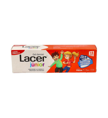 LACER JUNIOR GEL DENTAL 1 TUBO 75 ml SABOR FRESA