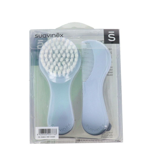 CEPILLO Y PEINE INFANTIL SOFT SUAVINEX AZUL DECORADO