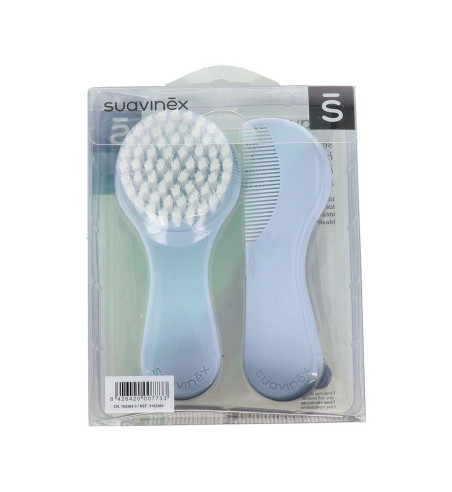 CEPILLO Y PEINE INFANTIL SOFT SUAVINEX AZUL DECORADO