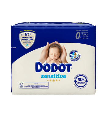 PAÑAL INFANTIL DODOT SENSITIVE RECIEN NACIDO TALLA 0 3 kg 24 UNIDADES