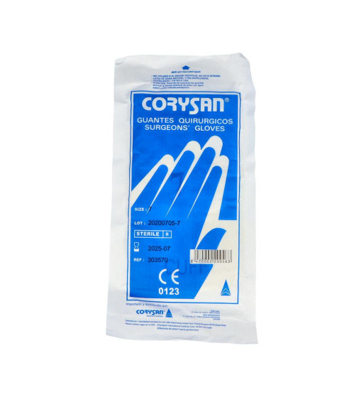 GUANTES DE LATEX CORYSAN CIRUGIA ESTERIL 2 UNIDADES TALLA 7