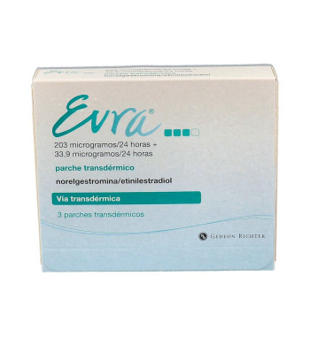 EVRA 203/33,9 microgramos/24 h 3 PARCHES TRANSDERMICOS
