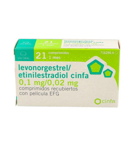 AILEVA EFG 0,1 mg/0,02 mg 1 x 21 COMPRIMIDOS RECUBIERTOS