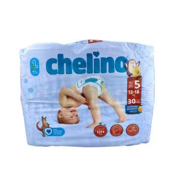 PAÑAL INFANTIL CHELINO TALLA 5 13 - 18 kg 30 PAÑALES