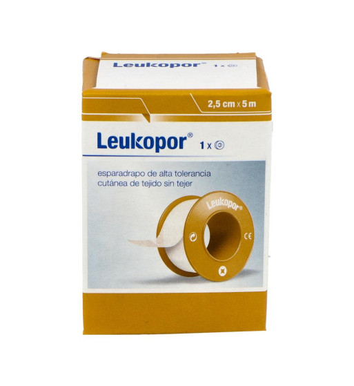 ESPARADRAPO HIPOALERGICO LEUKOPOR PAPEL 1 UNIDAD 5 m x 2,5 cm
