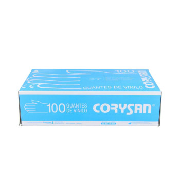 GUANTES DE VINILO SIN POLVO CORYSAN 100 UNIDADES TALLA MEDIANA
