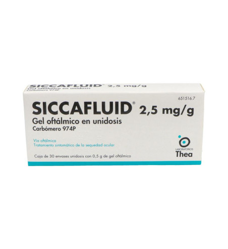 SICCAFLUID 2,5 mg/g GEL OFTALMICO 30 MONODOSIS 0,5 g