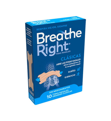 BREATHE RIGHT CLASICAS TIRA ADH NASAL 10 UNIDADES
