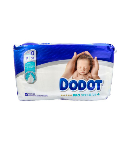 PAÑAL INFANTIL DODOT PRO SENSITIVE TALLA 0 3 KG 38 UNIDADES
