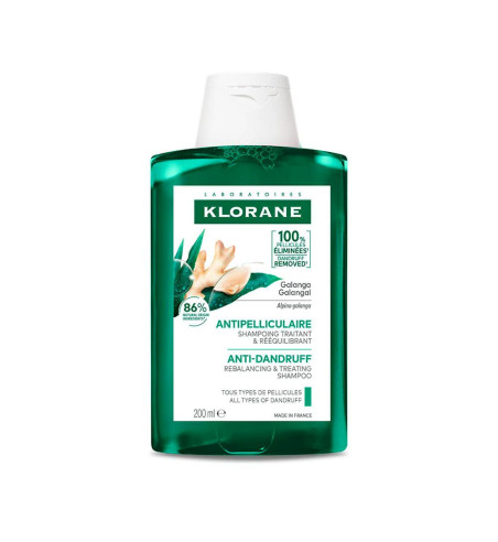 KLORANE ANTICASPA CHAMPU TRATANTE REEQUILIBRANTE A LA GALANGA 1 ENVASE 200 ml