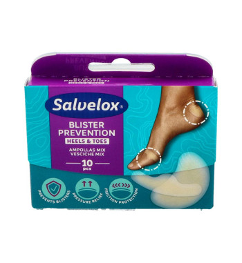 SALVELOX BLISTER PREVENTION APOSITO ADHESIVO 10 UNIDADES 61 mm x 40 mm y 64 mm x 21 mm MIX