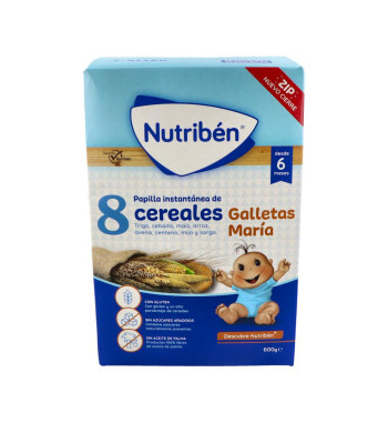 NUTRIBEN PAPILLA 8 CEREALES GALLETAS MARIA 1 ENVASE 600 g