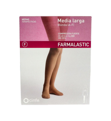 MEDIA LARGA A-F COMPRESION FUERTE FARMALASTIC TALLA MEDIANA BANDA SILICONA