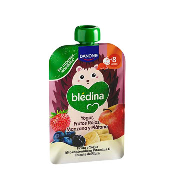 BLEDINA POUCH YOGUR FRUTOS ROJOS MANZANA Y PLATANO 1 POUCH 100 g