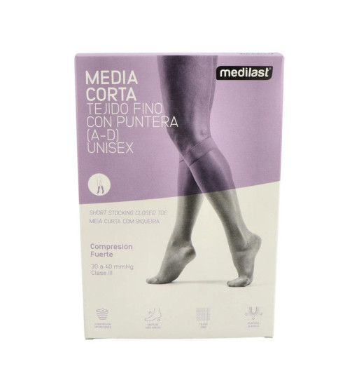 MEDIA CORTA A-D COMPRESION FUERTE MEDILAST TALLA EXTRAGRANDE