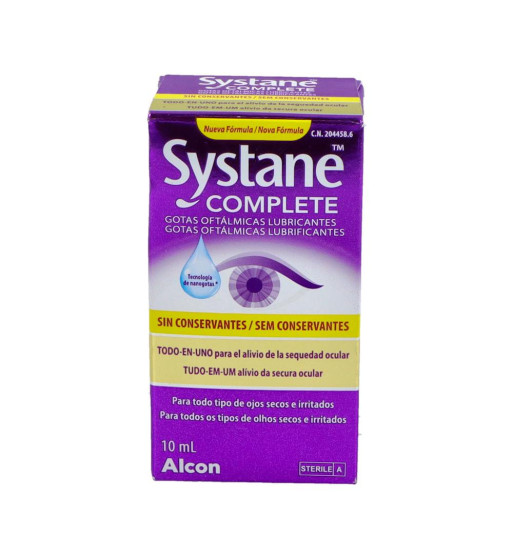 SYSTANE COMPLETE GOTAS OFTALMICAS LUBRICANTES SIN CONSERVANTES 1 FRASCO 10 ml