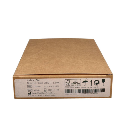 SONDA VESICAL BAJA FRICCION LOFRIC ELLE NELATON CH-10 10 CM MUJER 60 UNIDADES