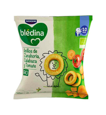 BLEDINA BIO SNACK ANILLOS DE ZANAHORIA CALABAZA Y TOMATE 1 ENVASE 20 g