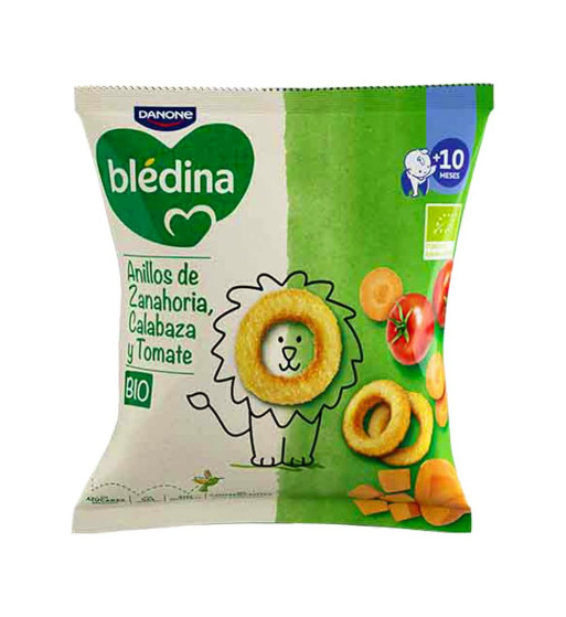 BLEDINA BIO SNACK ANILLOS DE ZANAHORIA CALABAZA Y TOMATE 1 ENVASE 20 g