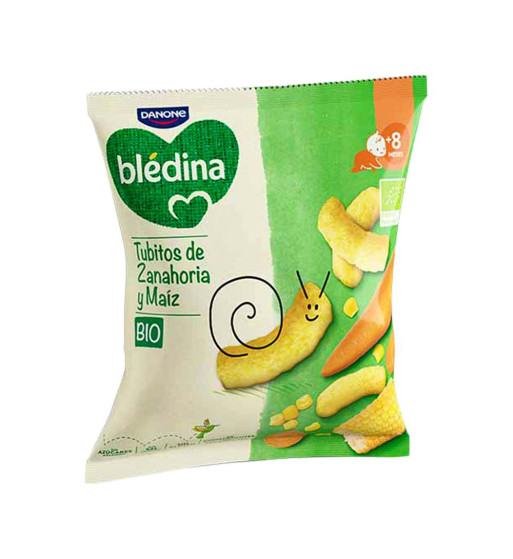 BLEDINA BIO SNACK TUBITOS DE ZANAHORIA Y MAIZ 1 ENVASE 20 g