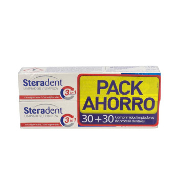 Steradent Triple Action Plus 30 tabletas | Farmaenvia