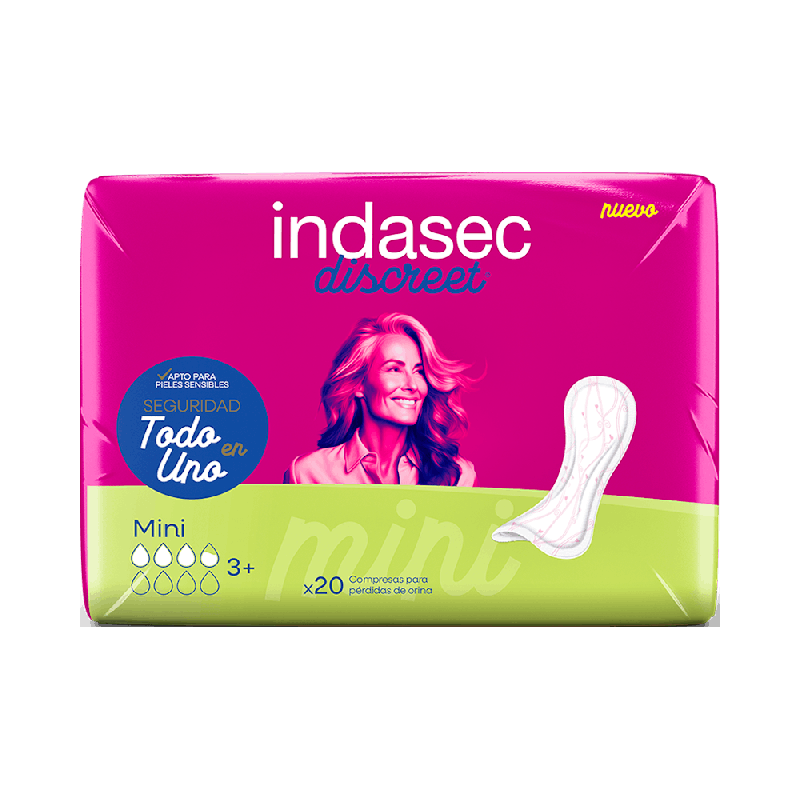 Indasec Mini 20 Unidades - Compresas Incontinencia | Farmaenvia