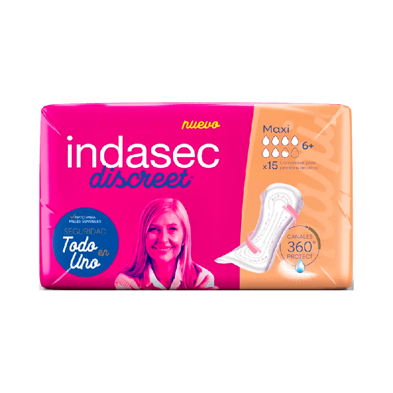Indasec Discreet Maxi B15 Compresas 15 Uds. | Farmaenvia