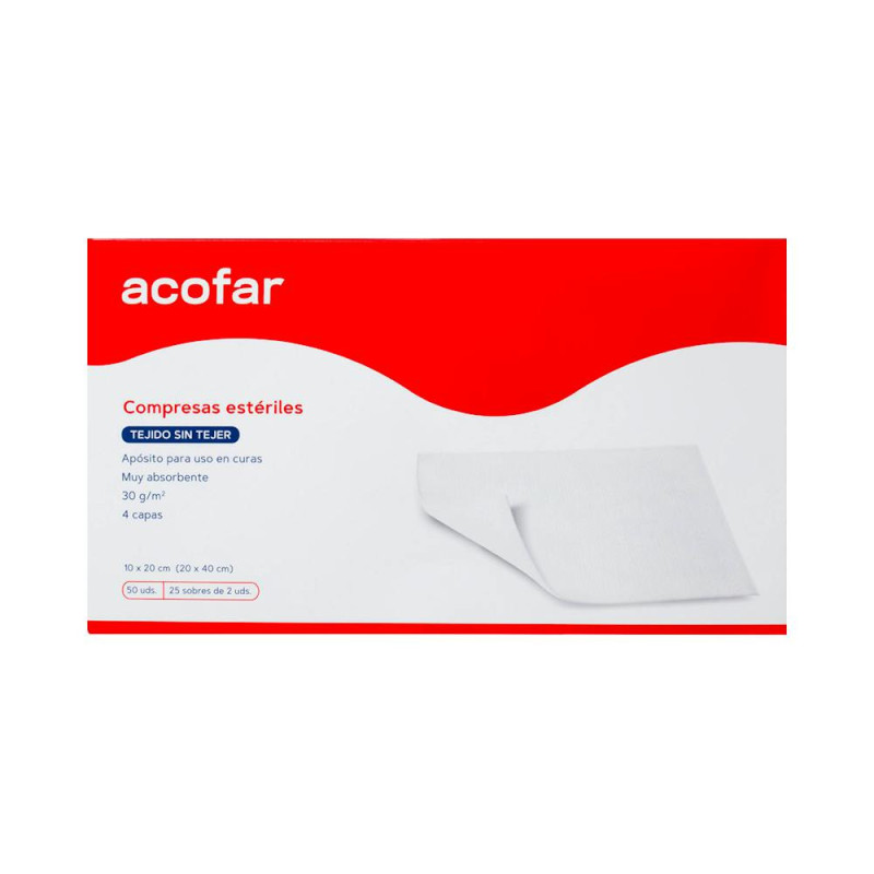 ACOFAR Compresa Estéril Sin Tejer 10x20cm 50U | Farmaenvia