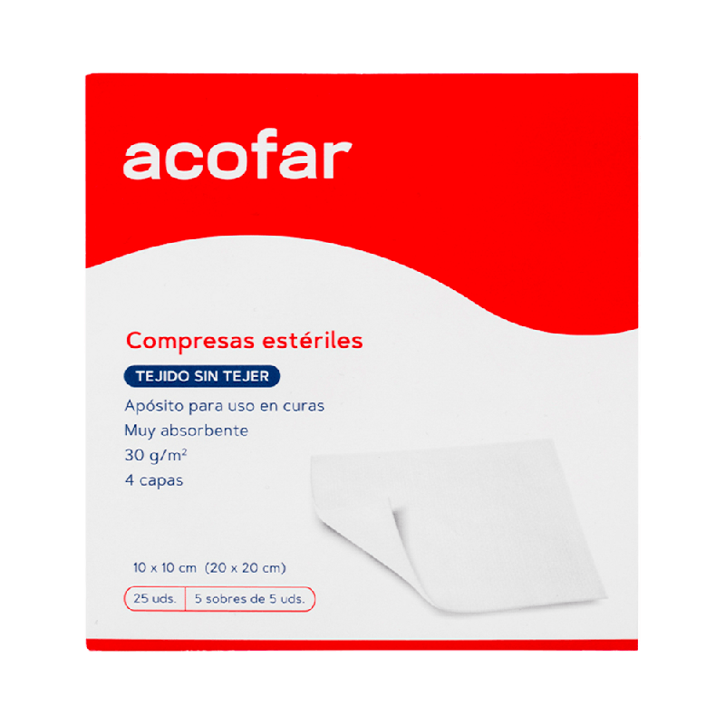 Acofar Compresas Estériles Tejido Sin Tejer 25 Uds | Farmaenvia