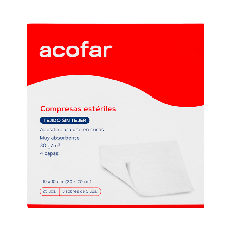 Acofar Compresas Estériles Tejido Sin Tejer 25 Uds | Farmaenvia