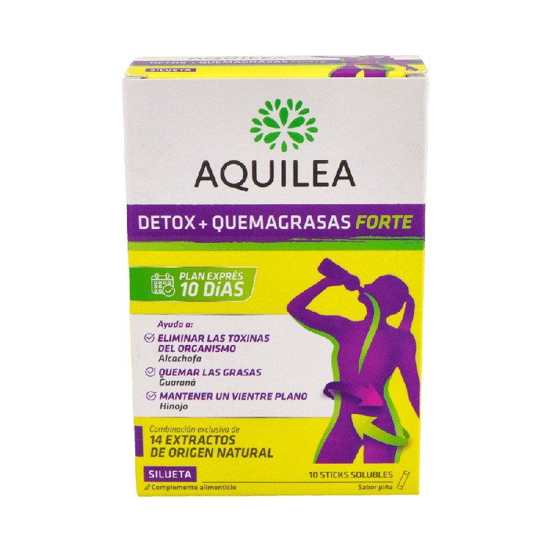 Aquilea Detox Quemagrasas Forte 10 Sticks Piña | Farmaenvia